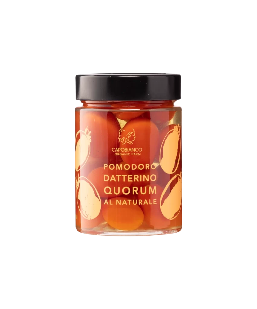 Pomodori datterini bio in acqua e sale Capobianco Farm.