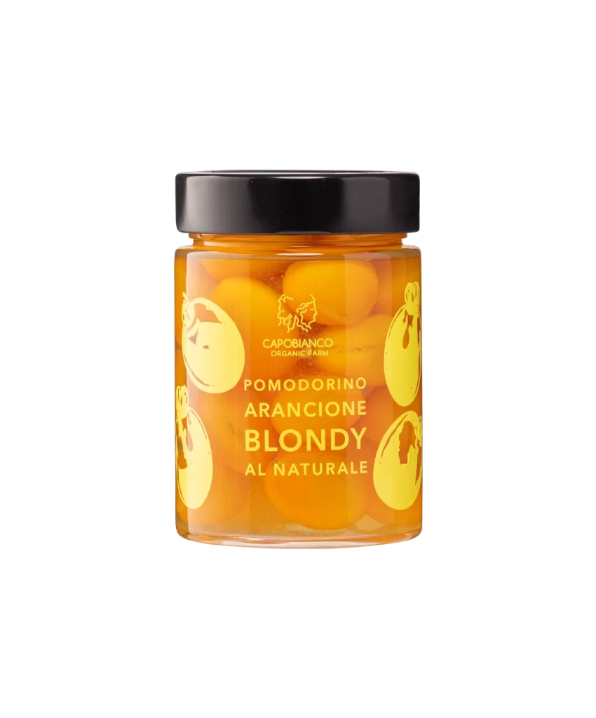 Pomodorino arancione in acqua e sale Capobianco Farm.
